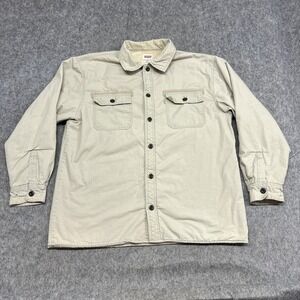 Levis Jacket Mens XL Beige Sherpa Lined Canvas Military Chore Barn Workwear